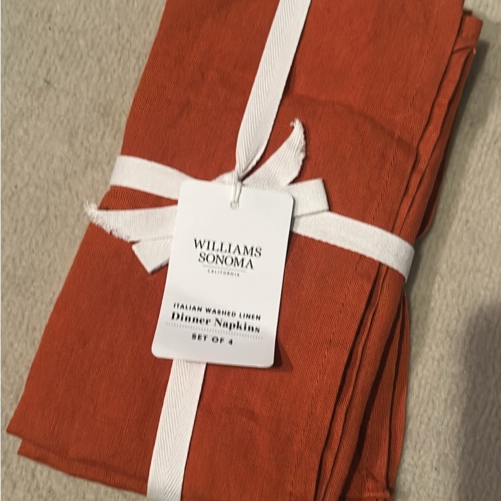 Williams Sonoma Terracotta Linen Napkins